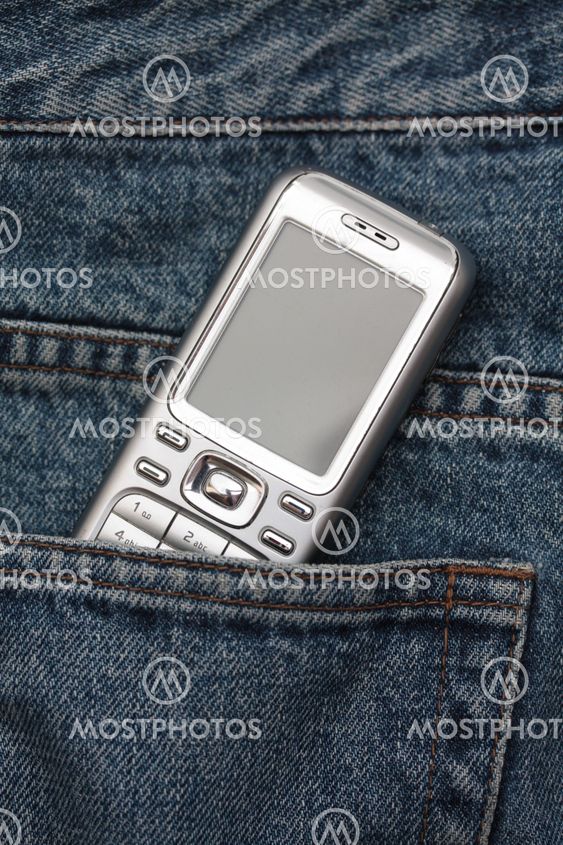 cell phone in jeans pocket