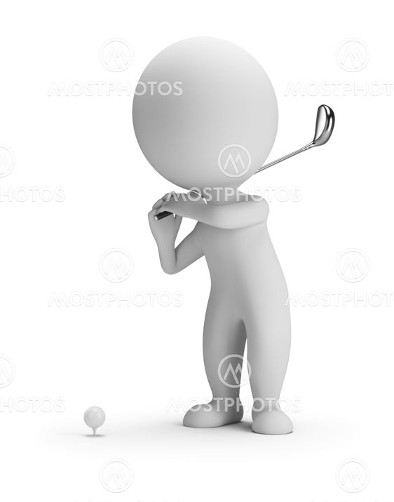 3d small people - golfing