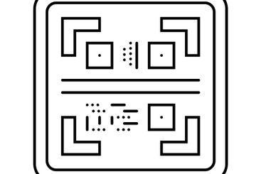 scan me product label caution line icon vector illustration