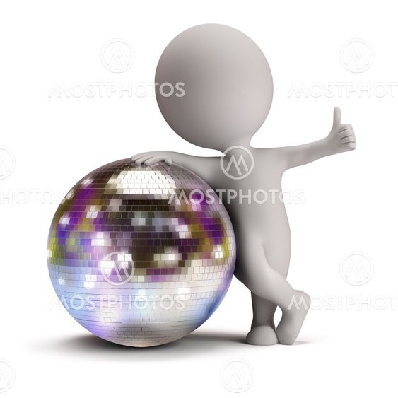 3d small people - disco ball