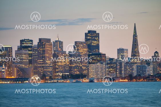 San Francisco beautiful night skyine, California