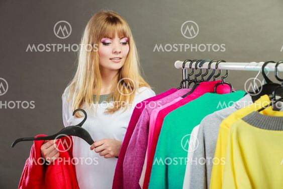 Pretty girl with new wardrobe.
