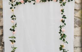 Arch decoration of flowers on white background for...