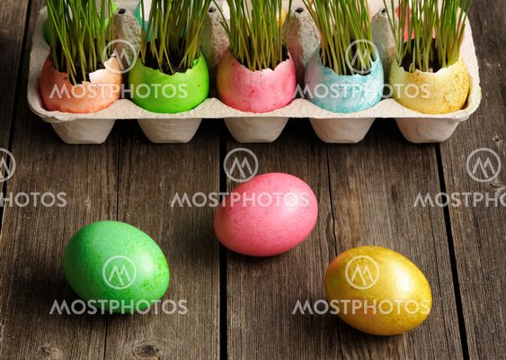 Colored easter eggs