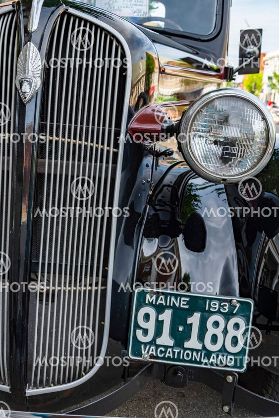 old american car in the annual exhibition in Saco,...