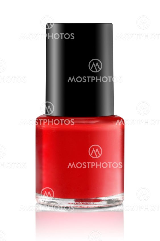 Red nail polish. Isolated on white