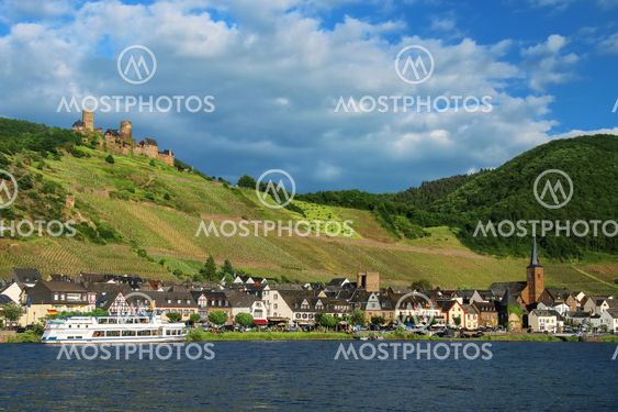 Alken town on Moselle River in Rhineland-Palatinate,...