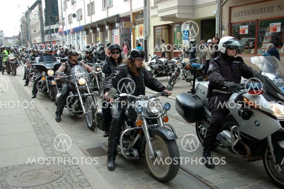 Motorcycle rally in Wroclaw, Poland