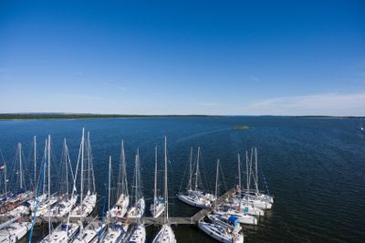 Harbor of Breege on Ruegen Island at Baltic Sea