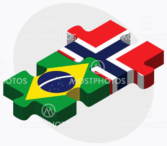 Brazil and Norway Flags