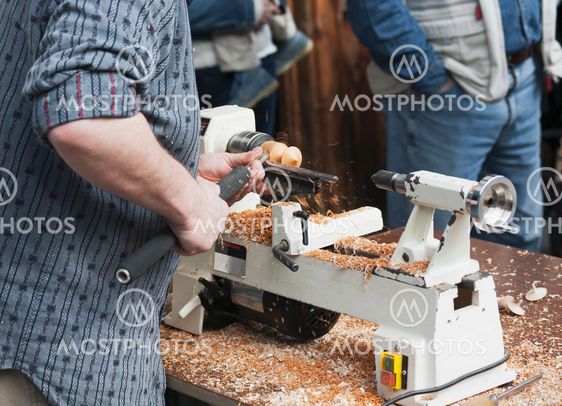 Man making wooden toy
