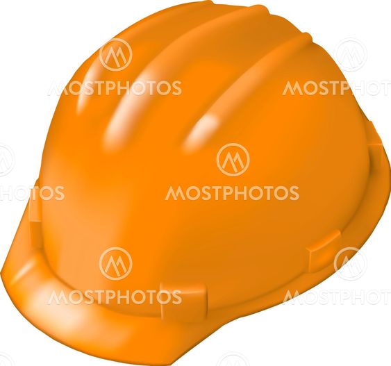 Construction hard hat on white