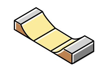 halfpipe skateboard sport color icon vector illustration