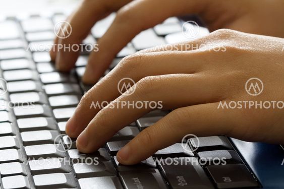 Hands on laptop