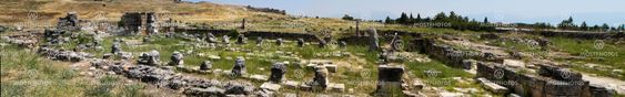 Pamukkale. Turkey. Ruins of Hierapolis, ancient city