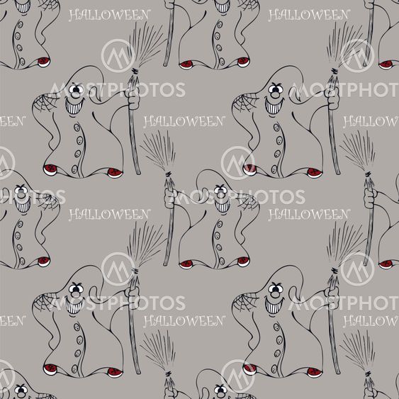 halloween seamless pattern with ghost
