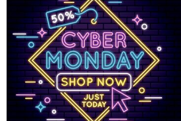 Neon cyber monday concept