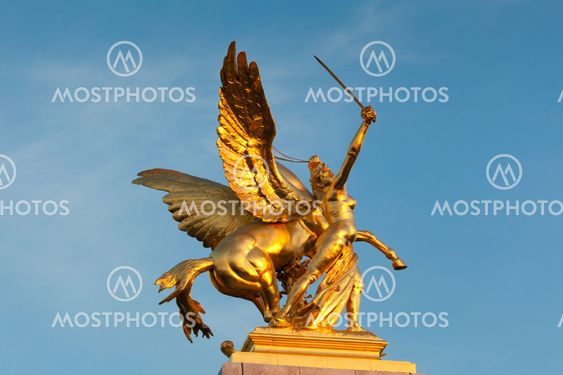 Figure in the Pont of Alexander III, Paris, France