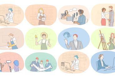 Professions, occupation, work, job, specialists, labor,...