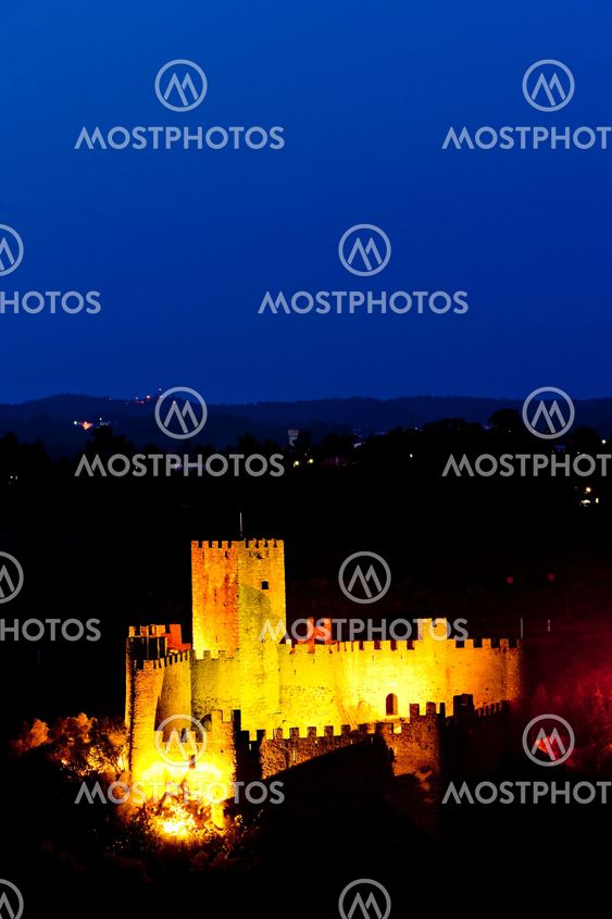 Castle of Almoural at night, Ribatejo, Portugal