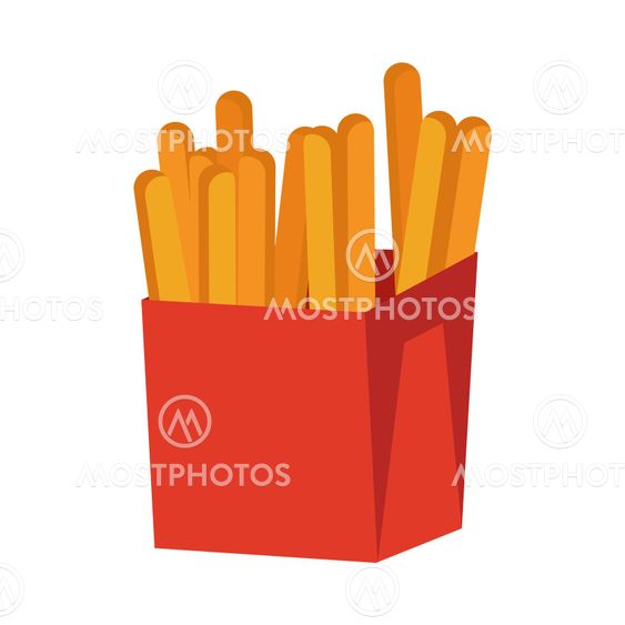 French Fries Isolated on White. Crispy Potatoes