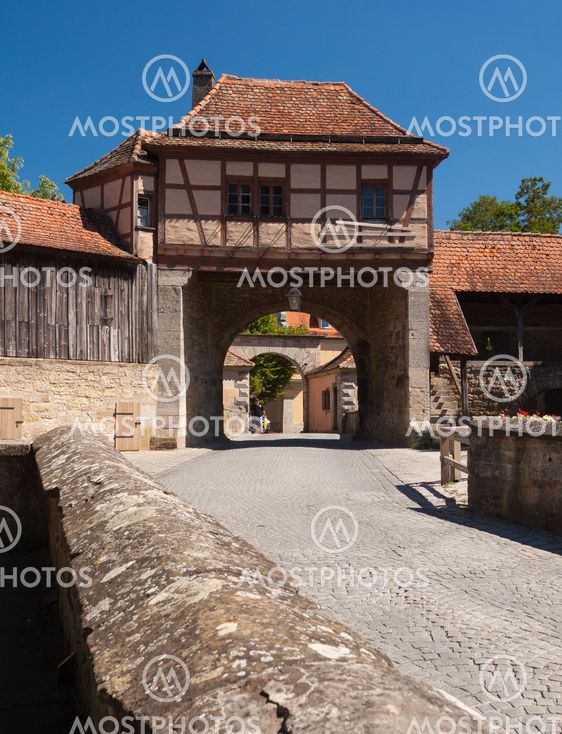 Gate Rödertor in the town Rothenburg ob der Tauber