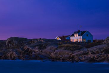 Charming coastal house near the sea in Sweden during...