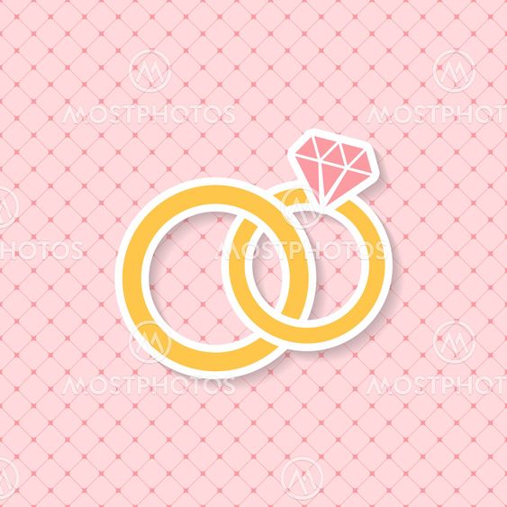 Wedding card with rings
