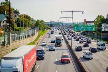 Cars on high way in Gothenburg, Sweden