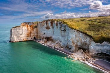 Beautiful seaside landscape of cliffs on the Normandy...