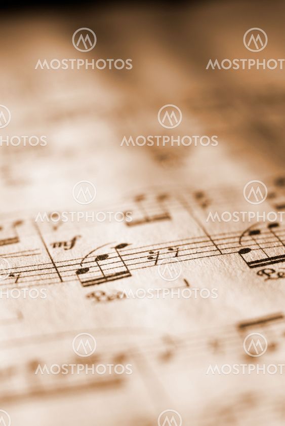 Sheet music in sepia tone