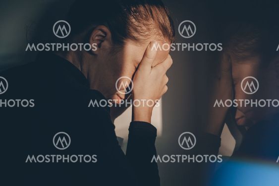 A woman alone and depressed