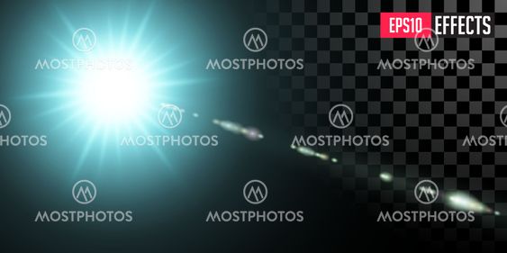 Blue Star. Vector Transparent Sci-Fi Special Lens Flare...