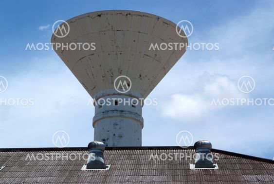 The air vent on the roof of the factory and Water Tower.