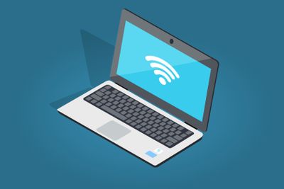 Open Laptop Wi-fi Connection Flat and Shadow Theme