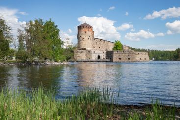Summer day at the Swedish ancient fortress Olavinlinna