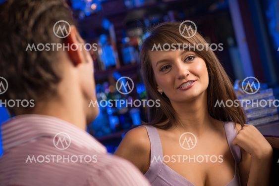 portrait of a nice woman at the bar