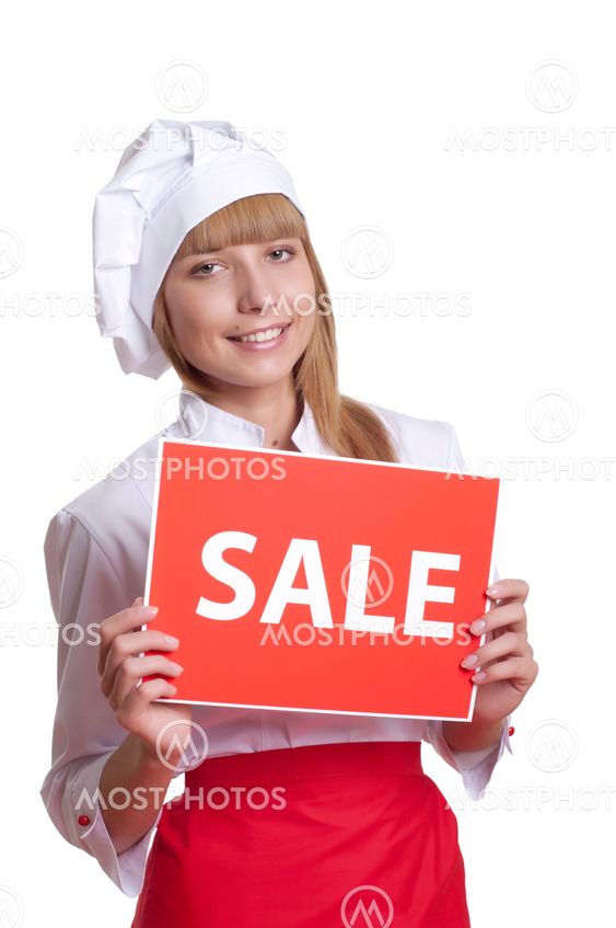 Attractive cook woman a over white background