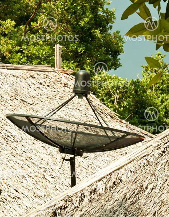Satellite dish on the roof.