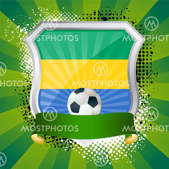 Shield with flag of Gabon