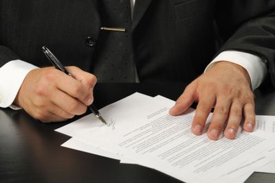 businessman the signing contract