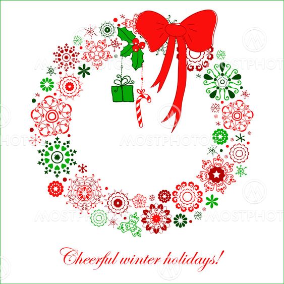 Stylized Christmas wreath from snowflakes