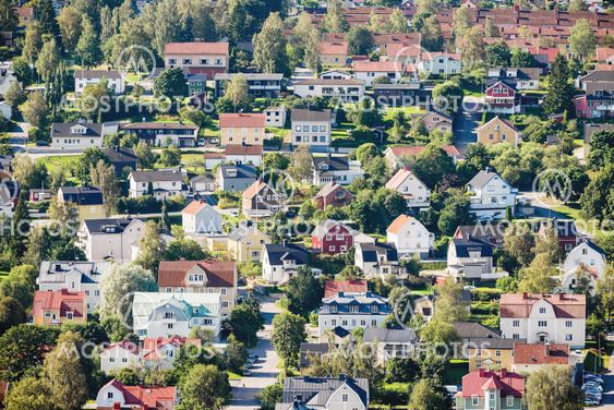 Residential area in Sundsvall from above