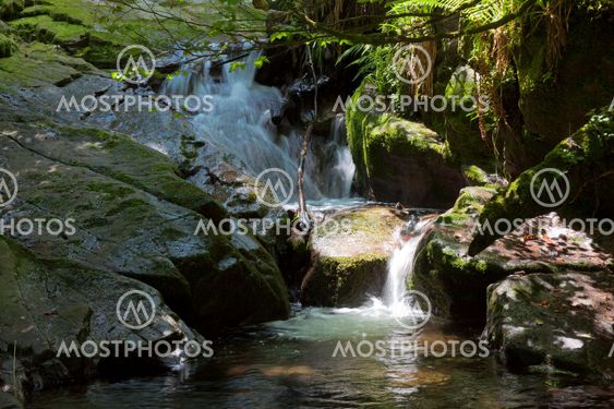 Waterfall in the natural park of Saja-Besaya, Cantabria, Spain