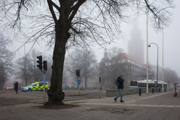 Västerås, Sweden - February 11, 2025: Swedish city urban 