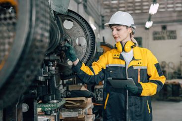 professional engineer caucasian women inspecting...