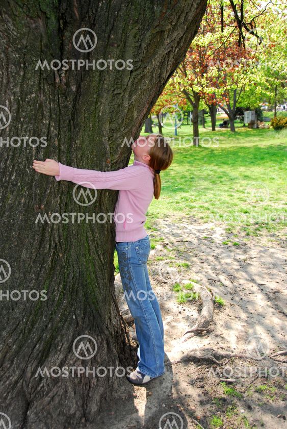 Girl and big tree