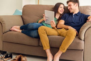 Watching something on a tablet