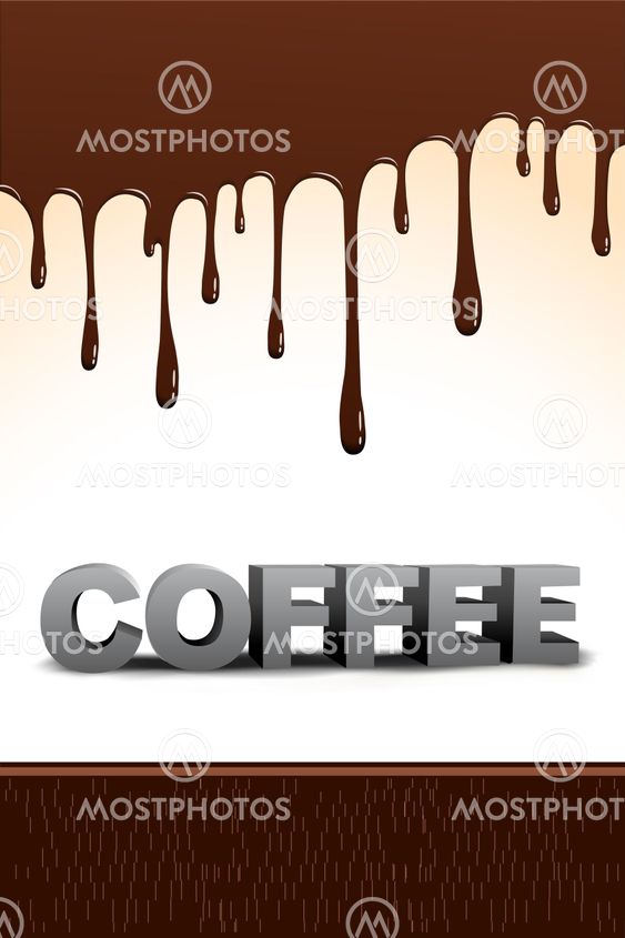 coffee text with dripping chocolate