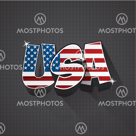 Usa flag text